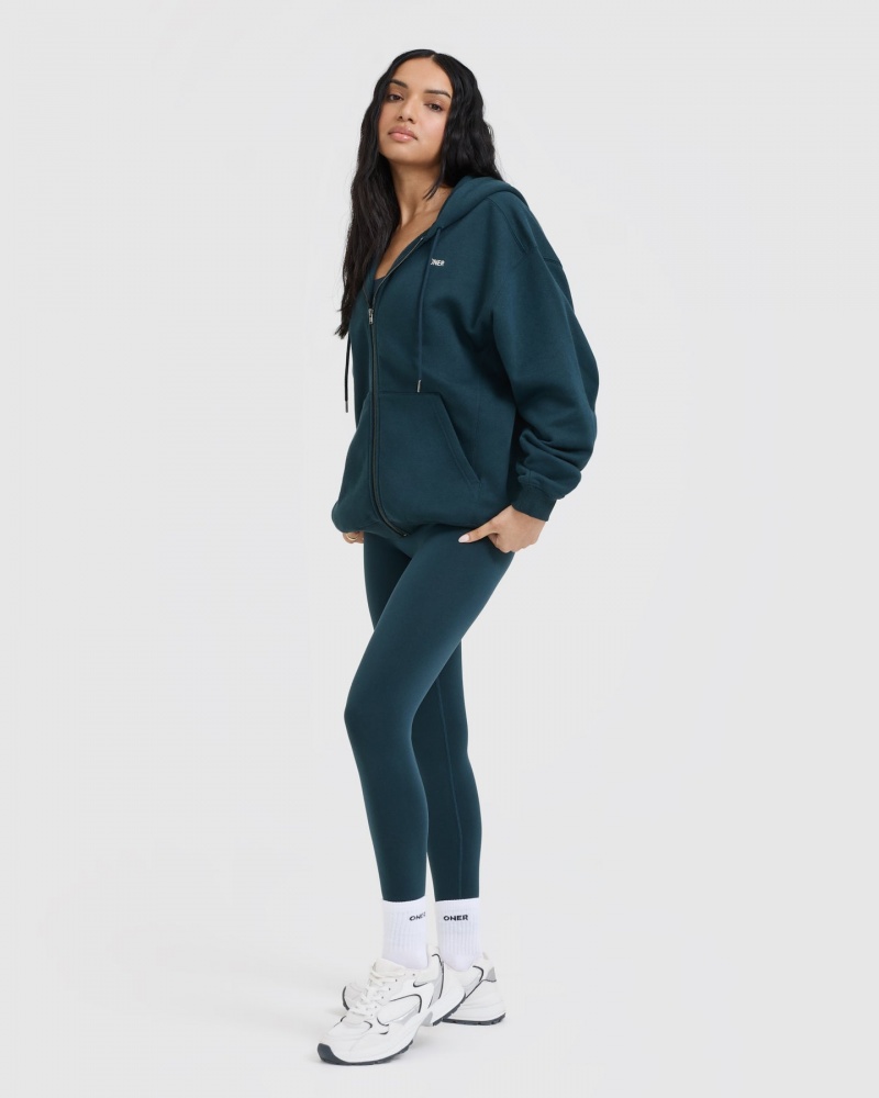 Blue Oner Active Foundations Zip Through Hoodie | 25379AYBJ