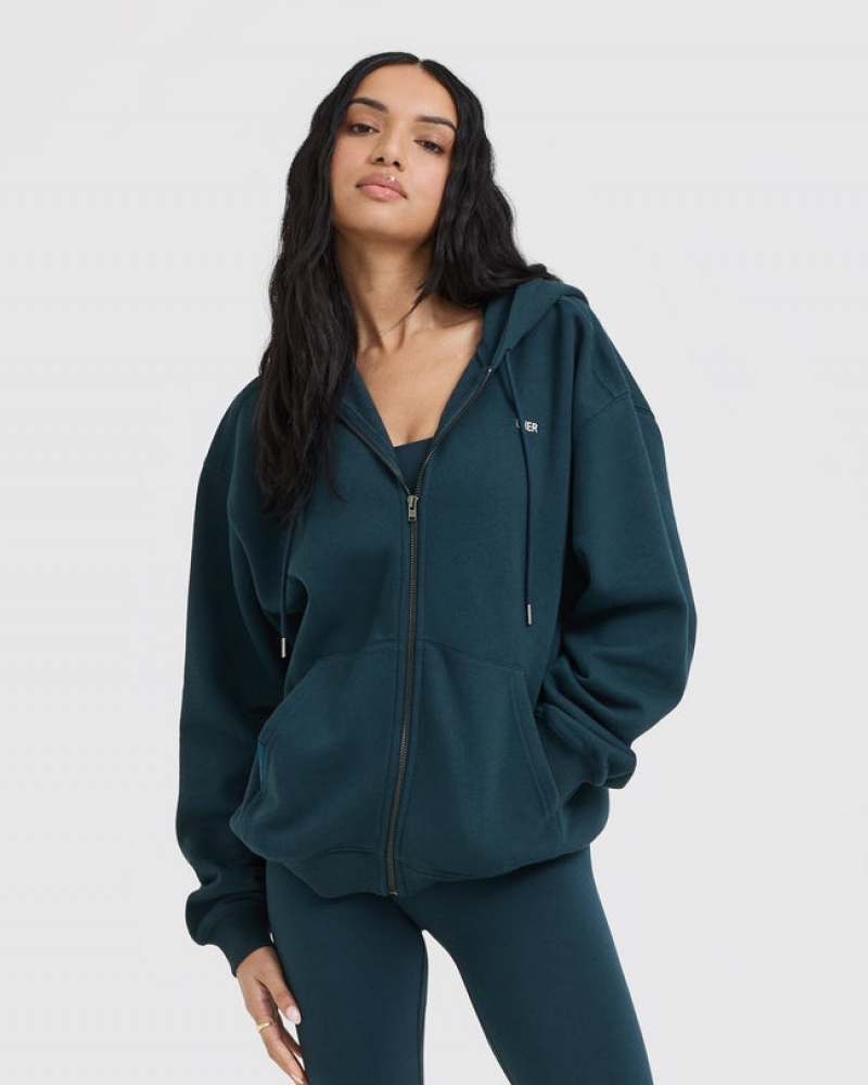 Blue Oner Active Foundations Zip Through Hoodie | 25379AYBJ