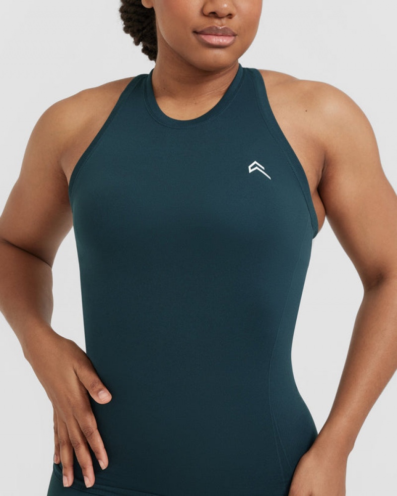 Blue Oner Active Go To Seamless Fitted High Neck T Shirts | 23756QWKO