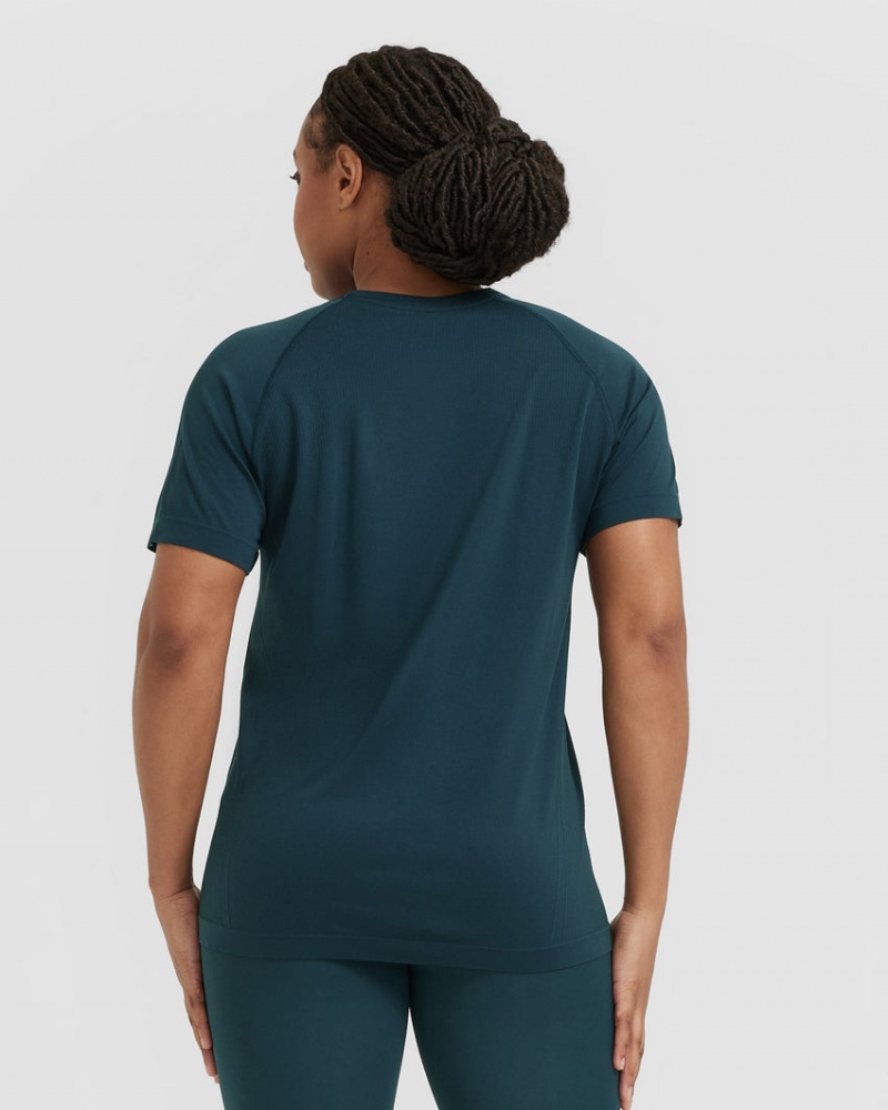 Blue Oner Active Go To Seamless Loose T Shirts | 97643KJQX