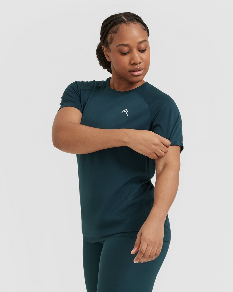 Blue Oner Active Go To Seamless Loose T Shirts | 97643KJQX