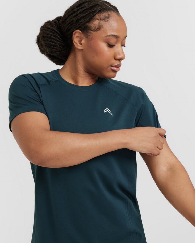 Blue Oner Active Go To Seamless Loose T Shirts | 97643KJQX