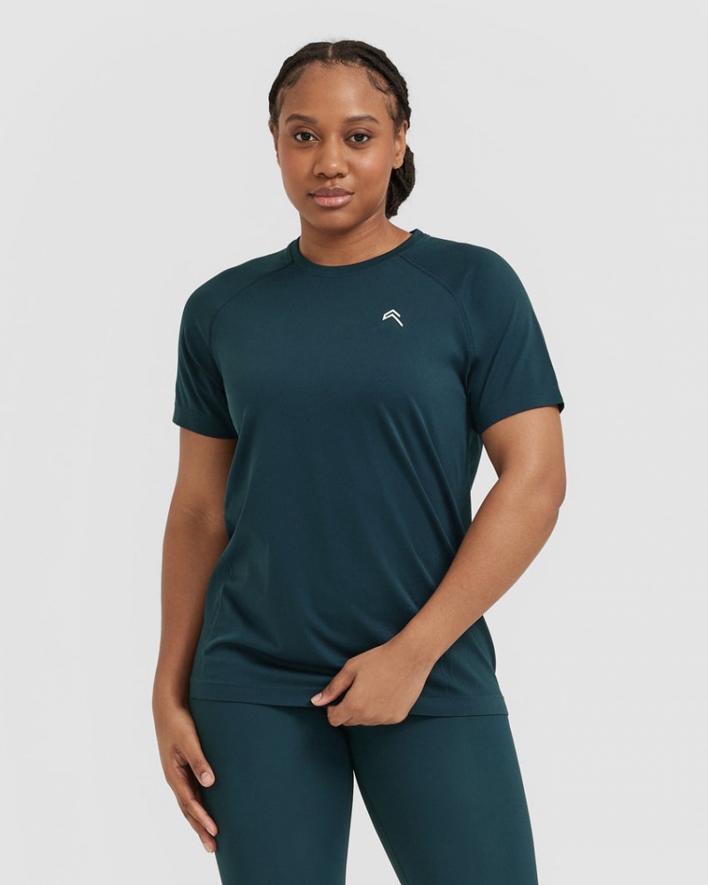 Blue Oner Active Go To Seamless Loose T Shirts | 97643KJQX