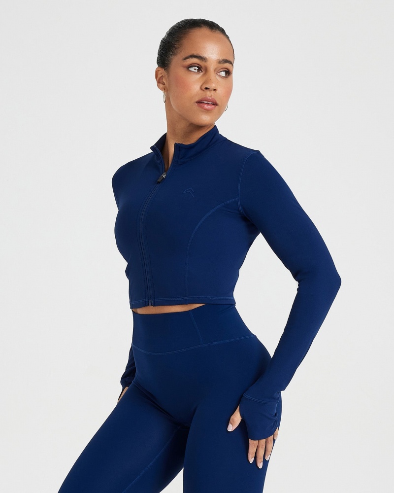 Blue Oner Active Timeless Crop Jackets | 69352MOIC