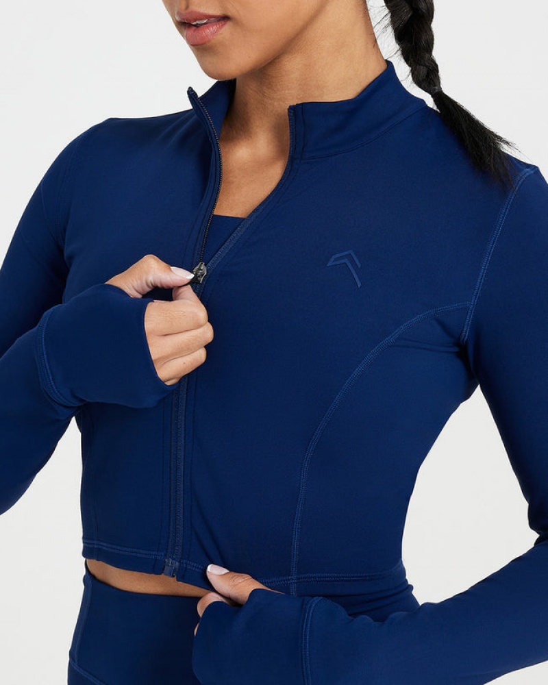 Blue Oner Active Timeless Crop Jackets | 69352MOIC