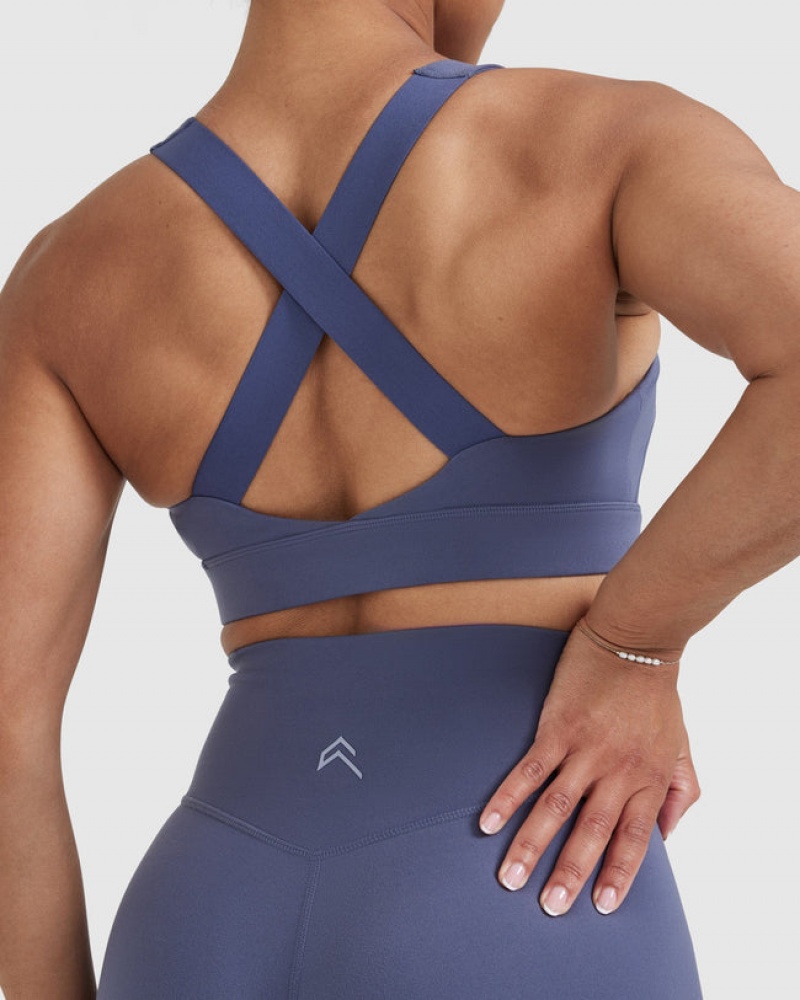 Blue Oner Active Timeless Wide Strap Sports Bras | 36854BVED