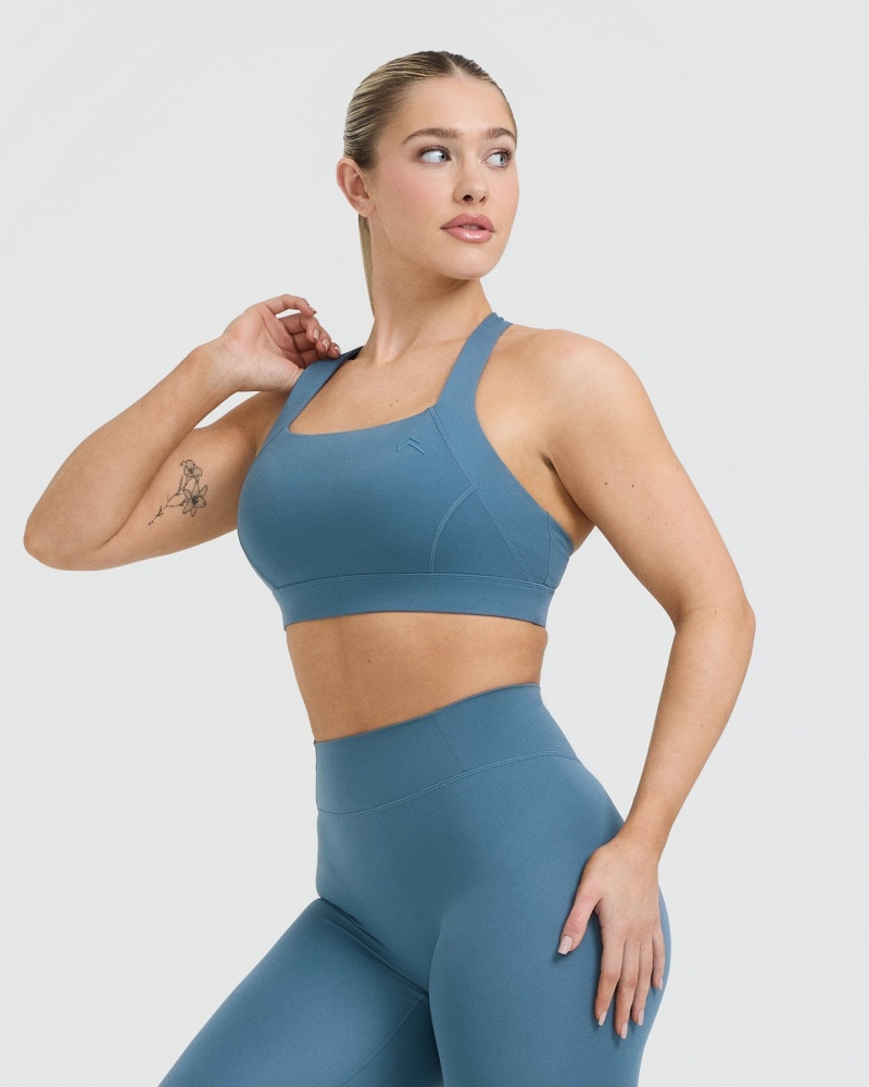 Blue Oner Active Timeless Wide Strap Sports Bras | 74218DOSK