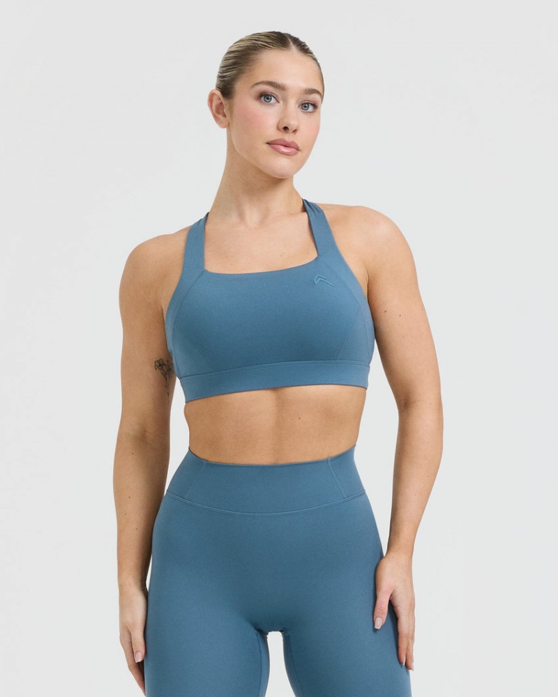 Blue Oner Active Timeless Wide Strap Sports Bras | 74218DOSK