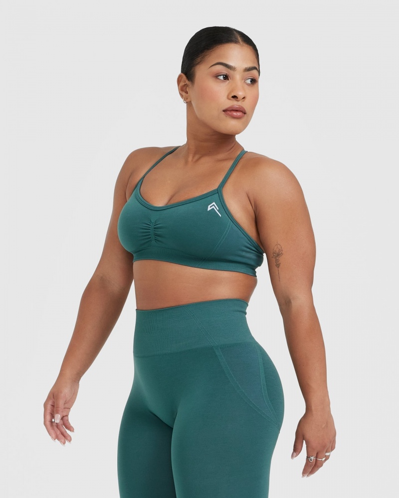 Blue / Turquoise Oner Active Effortless Strappy Bralette Sports Bras | 54062YUDL