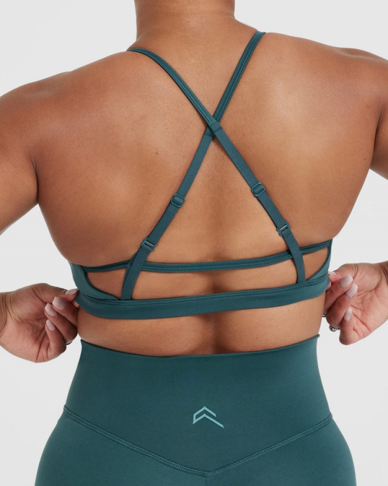 Blue / Turquoise Oner Active Timeless Strappy Bralette Sports Bras | 25014NZBG