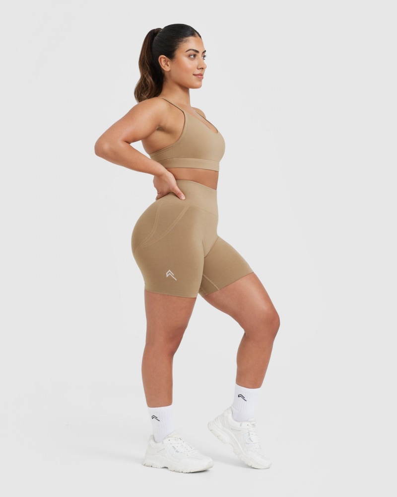 Brown Oner Active Effortless Seamless Shorts | 40723OLHX