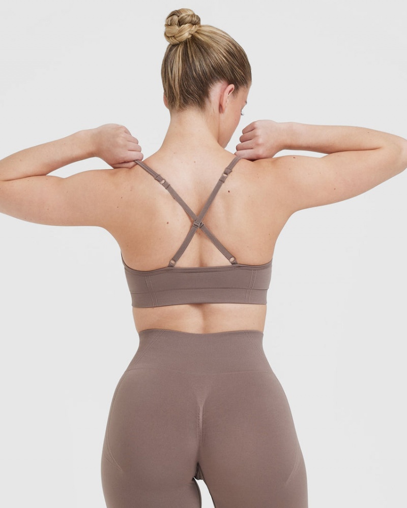 Brown Oner Active Effortless Strappy Bralette Sports Bras | 17946WNPS