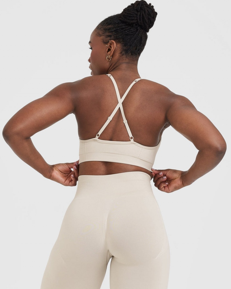 Brown Oner Active Effortless Strappy Bralette Sports Bras | 64938FUJD