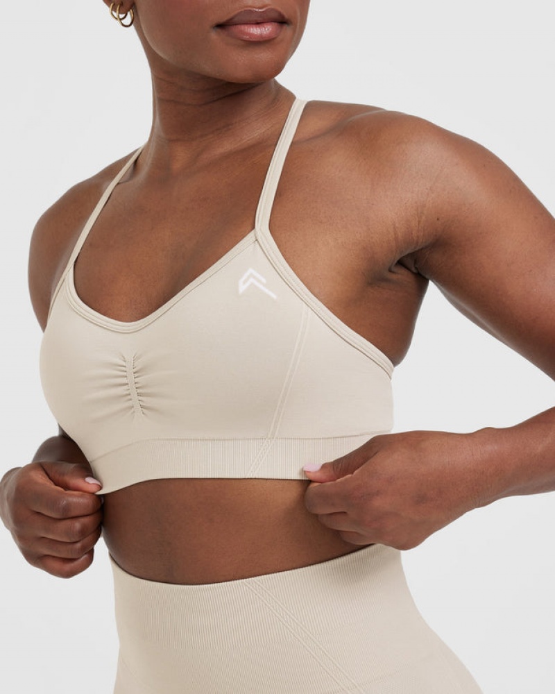 Brown Oner Active Effortless Strappy Bralette Sports Bras | 64938FUJD