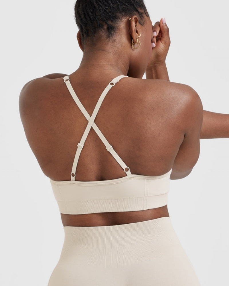 Brown Oner Active Effortless Strappy Bralette Sports Bras | 64938FUJD