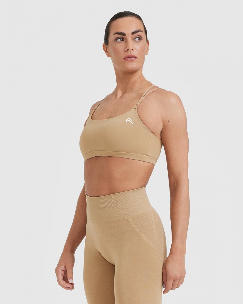 Brown Oner Active Everyday Cross Over Bralette Sports Bras | 61924FUBH