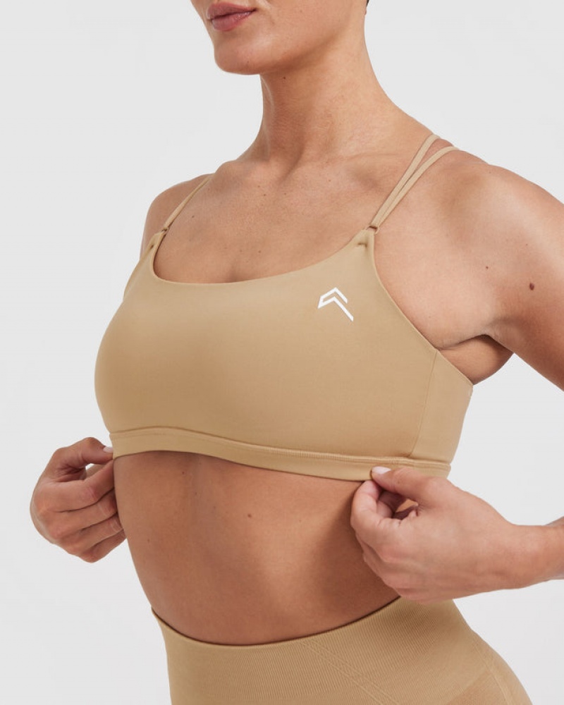 Brown Oner Active Everyday Cross Over Bralette Sports Bras | 61924FUBH