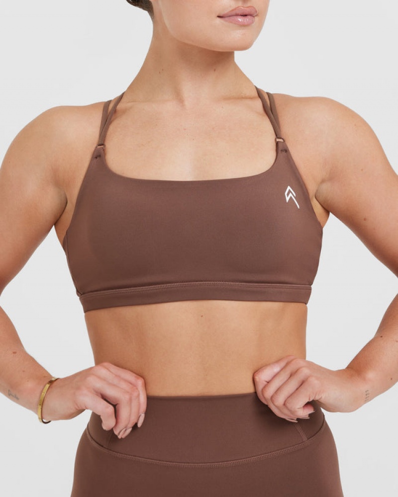 Brown Oner Active Everyday Cross Over Bralette Sports Bras | 92573JSEW