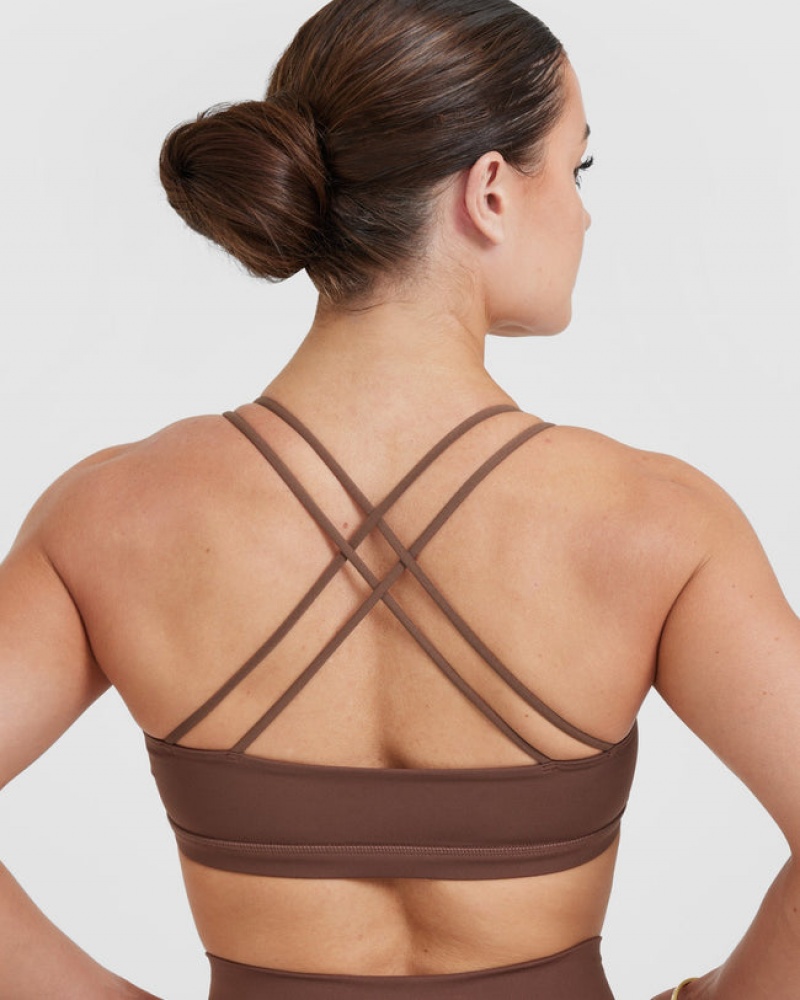 Brown Oner Active Everyday Cross Over Bralette Sports Bras | 92573JSEW