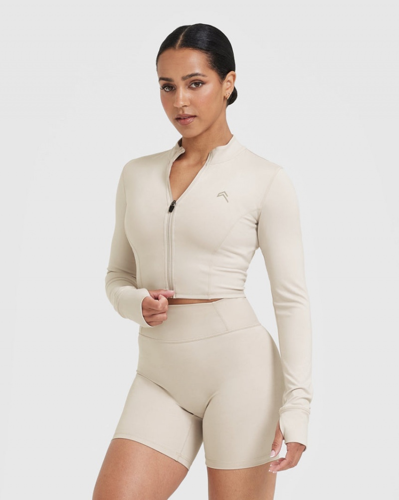 Brown Oner Active Timeless Crop Jackets | 73092XMFK