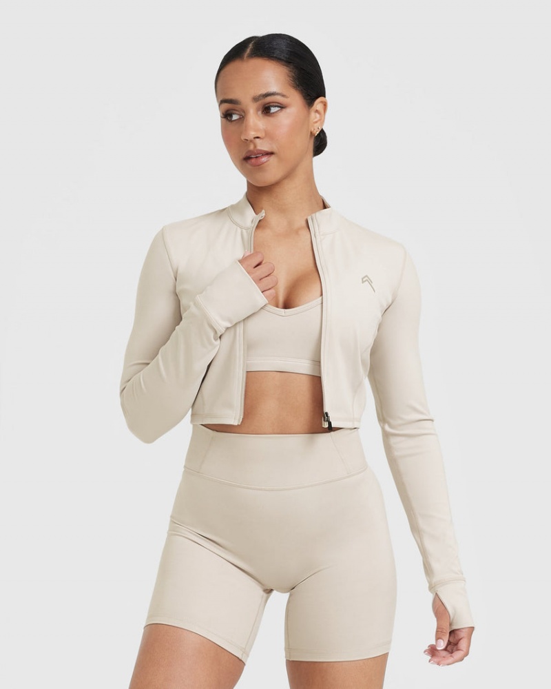 Brown Oner Active Timeless Crop Jackets | 73092XMFK