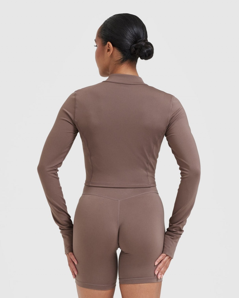 Brown Oner Active Timeless Crop Jackets | 80765QVGA