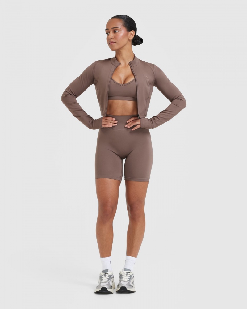 Brown Oner Active Timeless Crop Jackets | 80765QVGA