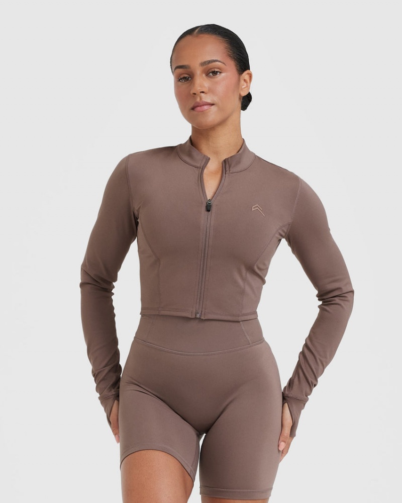 Brown Oner Active Timeless Crop Jackets | 80765QVGA