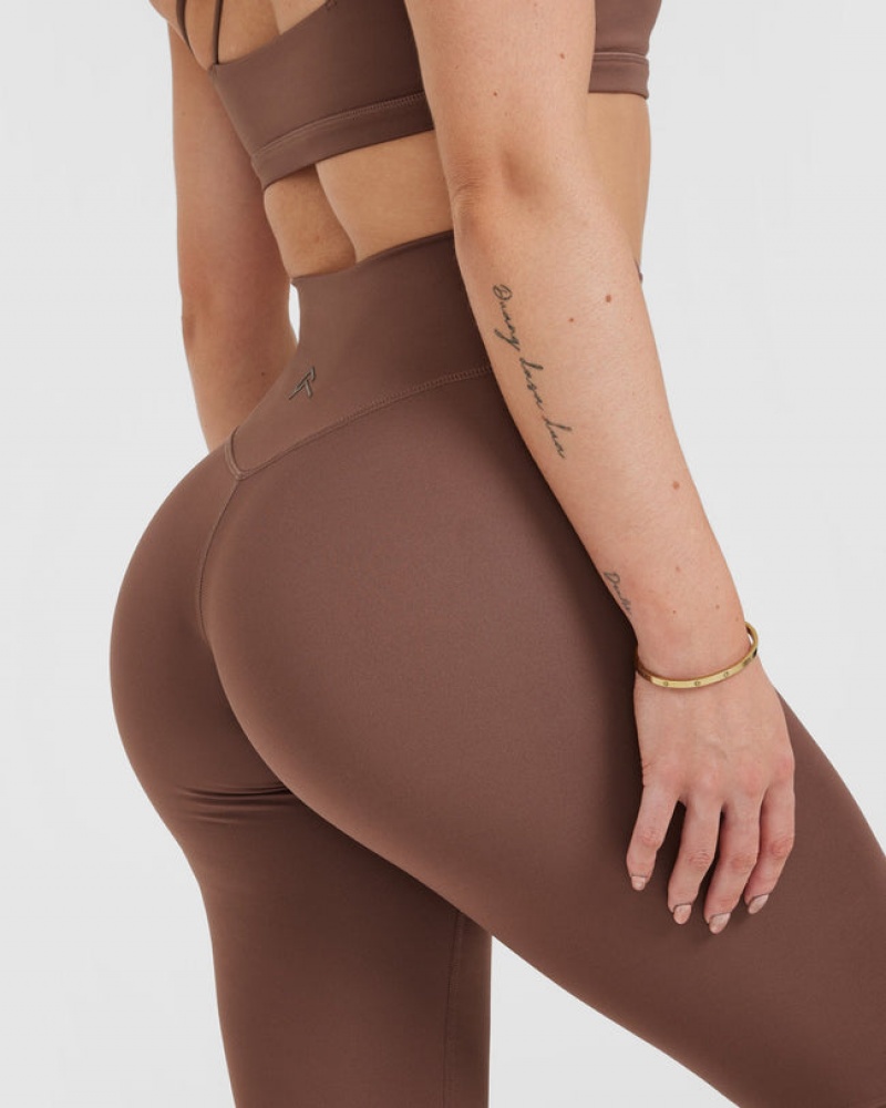 Brown Oner Active Timeless High Waisted Leggings | 45372ZEVJ