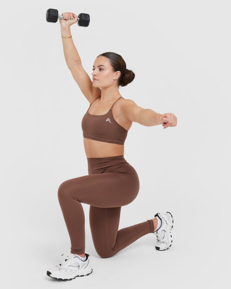 Brown Oner Active Timeless High Waisted Leggings | 45372ZEVJ