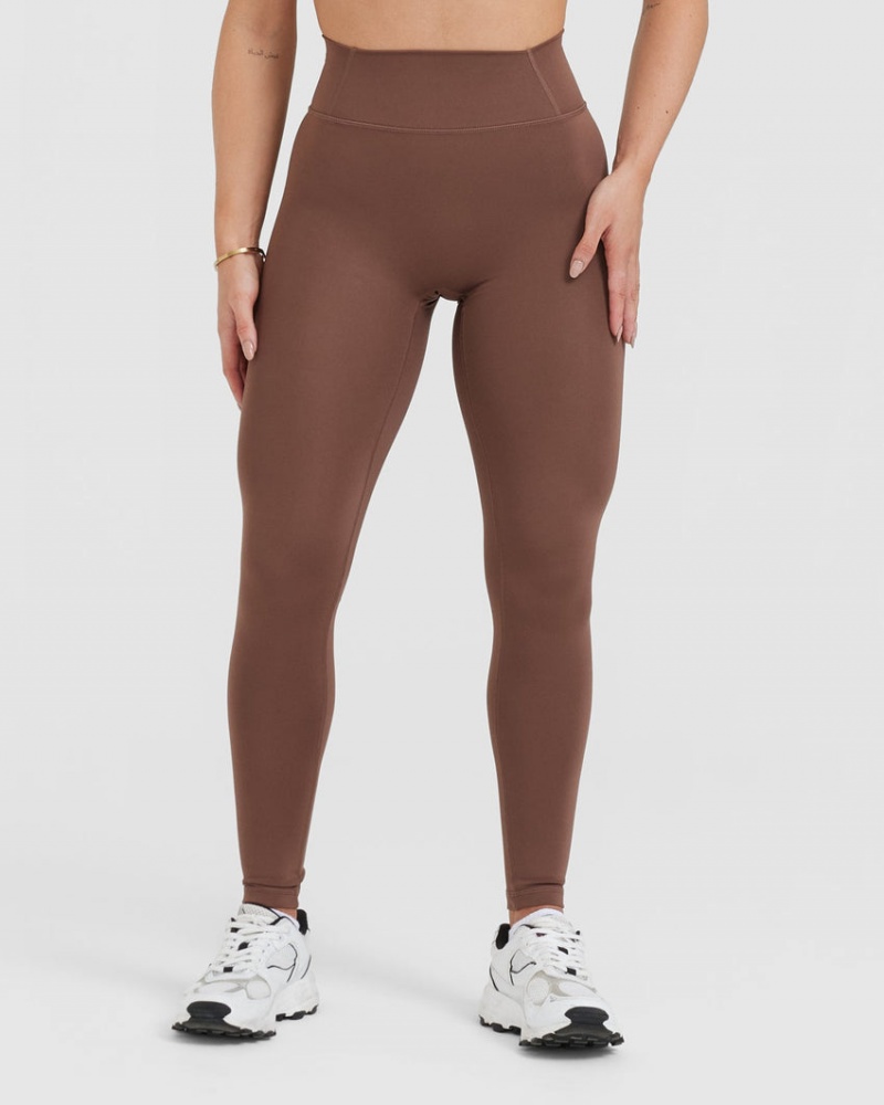 Brown Oner Active Timeless High Waisted Leggings | 45372ZEVJ