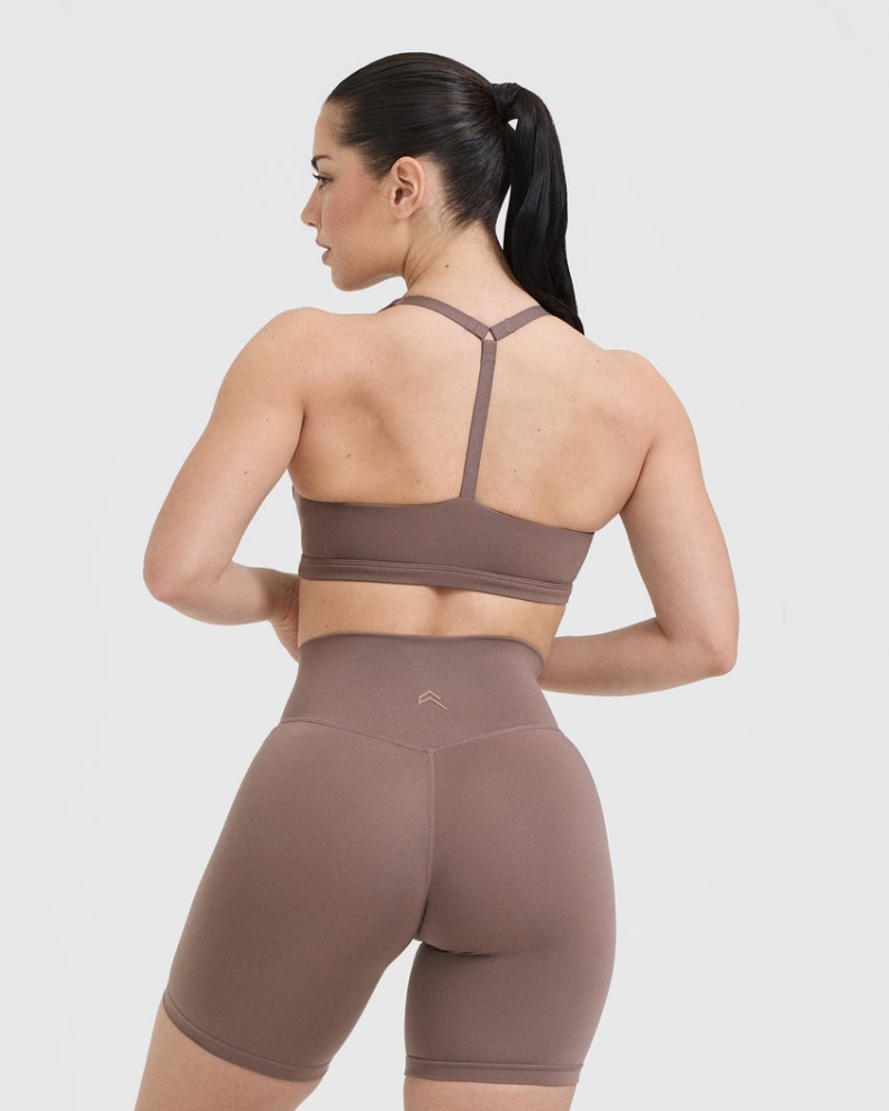 Brown Oner Active Timeless Square Neck Sports Bras | 04219JZCP