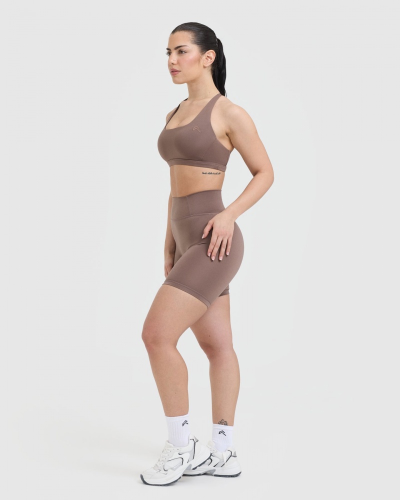 Brown Oner Active Timeless Square Neck Sports Bras | 04219JZCP