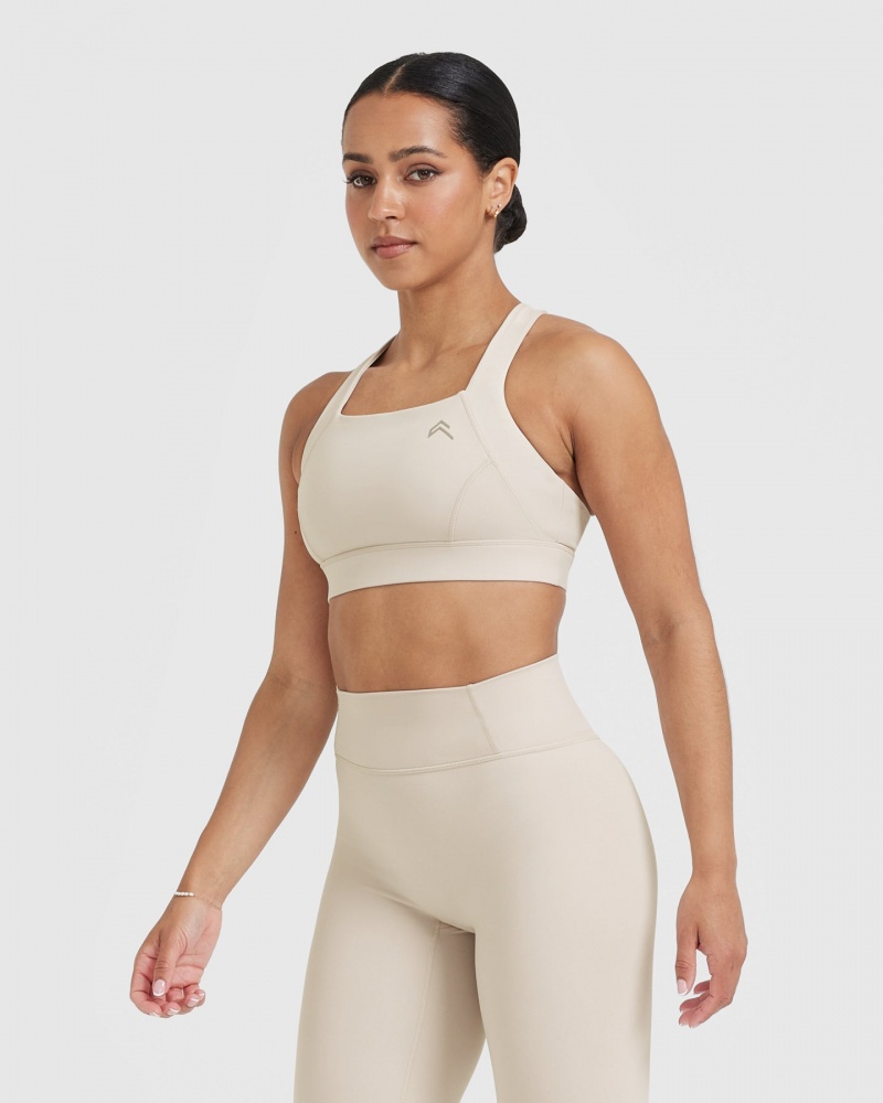 Brown Oner Active Timeless Wide Strap Sports Bras | 39065XVBN