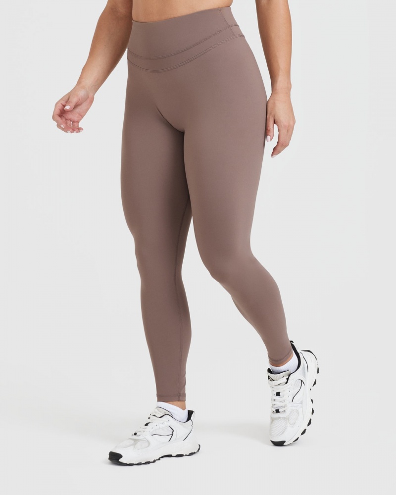 Brown Oner Active Unified High Waisted Leggings | 56341TLNR