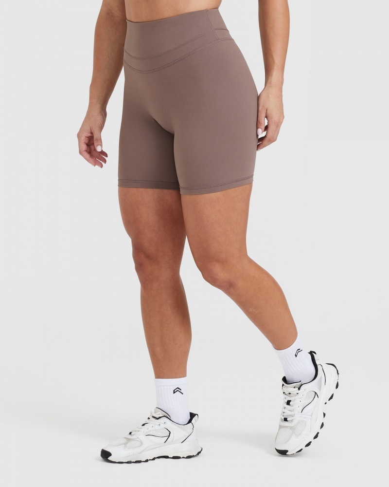 Brown Oner Active Unified High Waisted Shorts | 67084MEJH