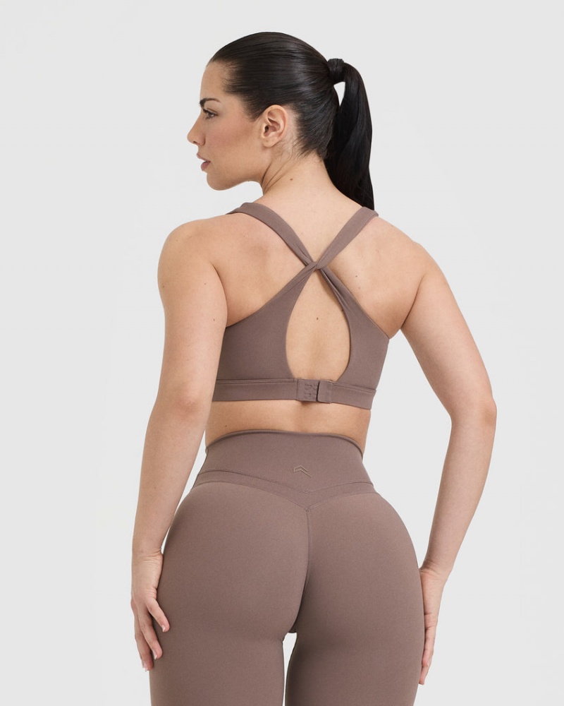 Brown Oner Active Unified Layered Sports Bras | 19634NTRV