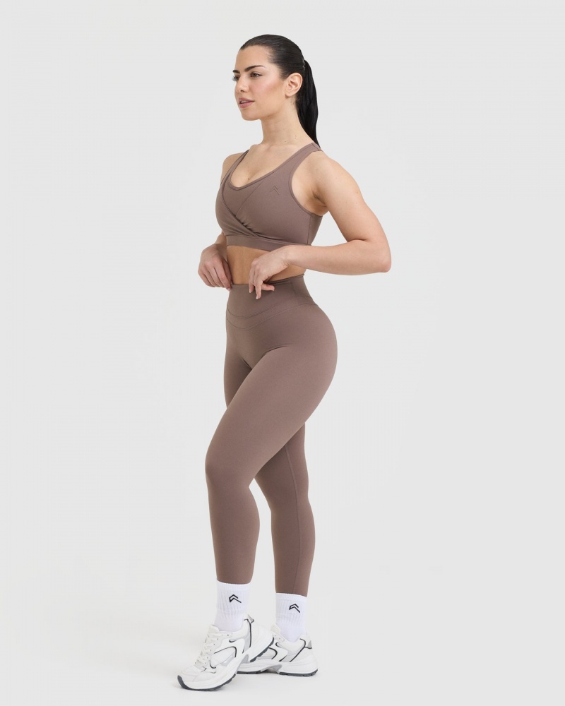 Brown Oner Active Unified Layered Sports Bras | 19634NTRV