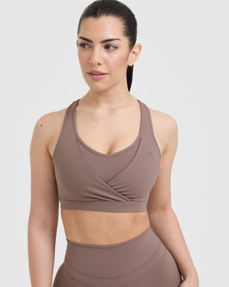 Brown Oner Active Unified Layered Sports Bras | 19634NTRV