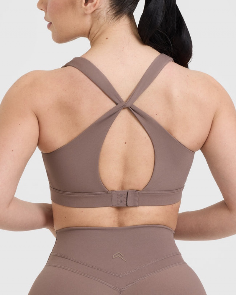 Brown Oner Active Unified Layered Sports Bras | 19634NTRV