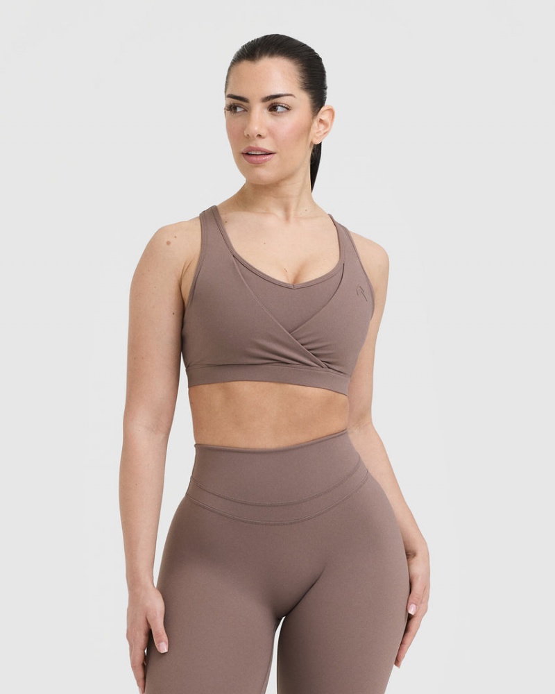 Brown Oner Active Unified Layered Sports Bras | 19634NTRV