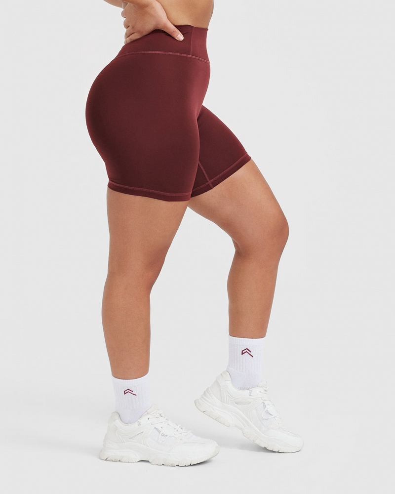 Burgundy Oner Active Timeless High Waisted Shorts | 51849KBZA