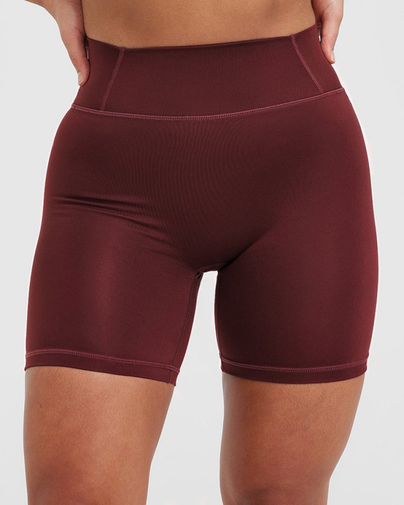 Burgundy Oner Active Timeless High Waisted Shorts | 51849KBZA