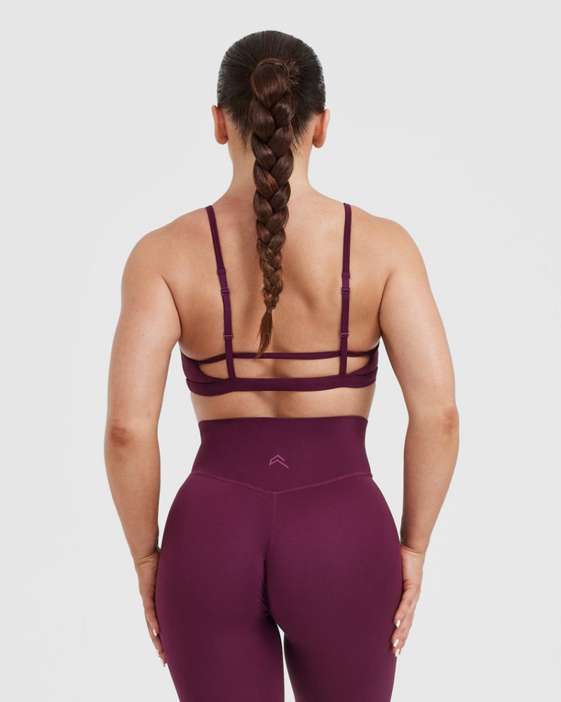 Burgundy Oner Active Timeless Strappy Bralette Sports Bras | 65129JXWM