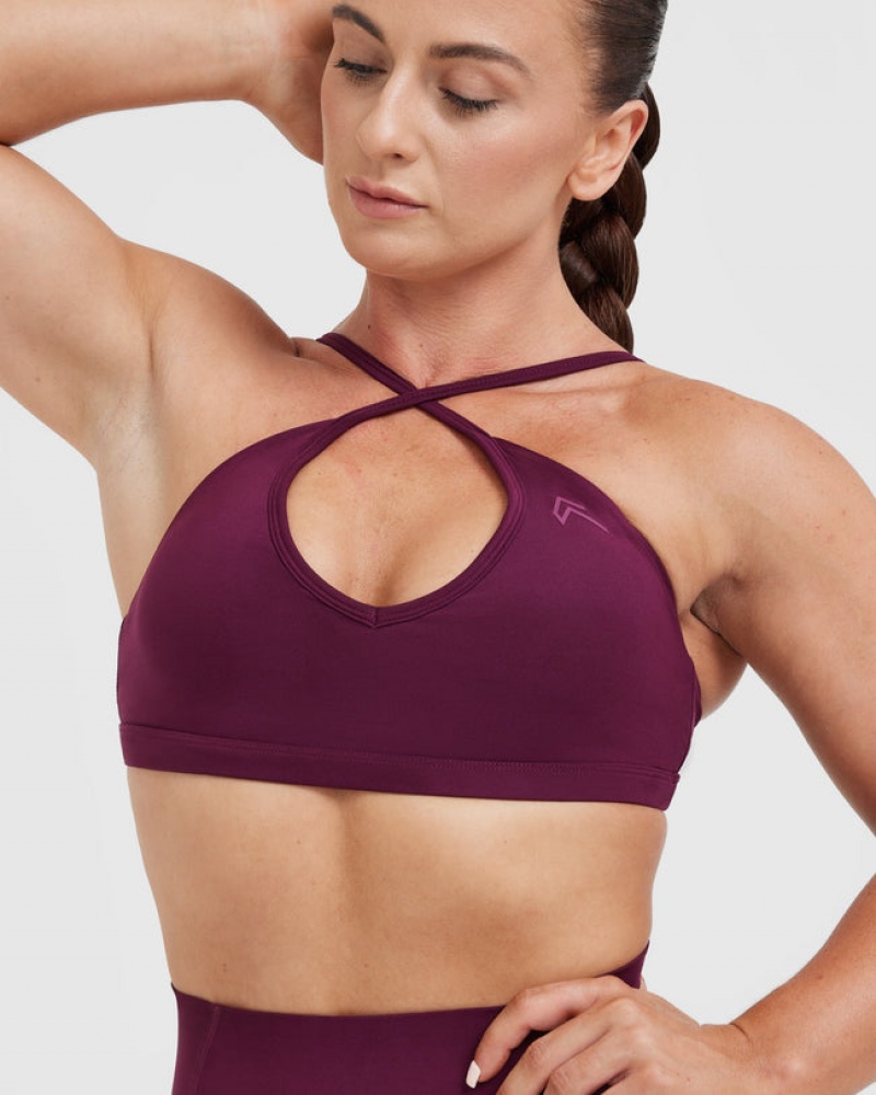 Burgundy Oner Active Timeless Strappy Bralette Sports Bras | 65129JXWM