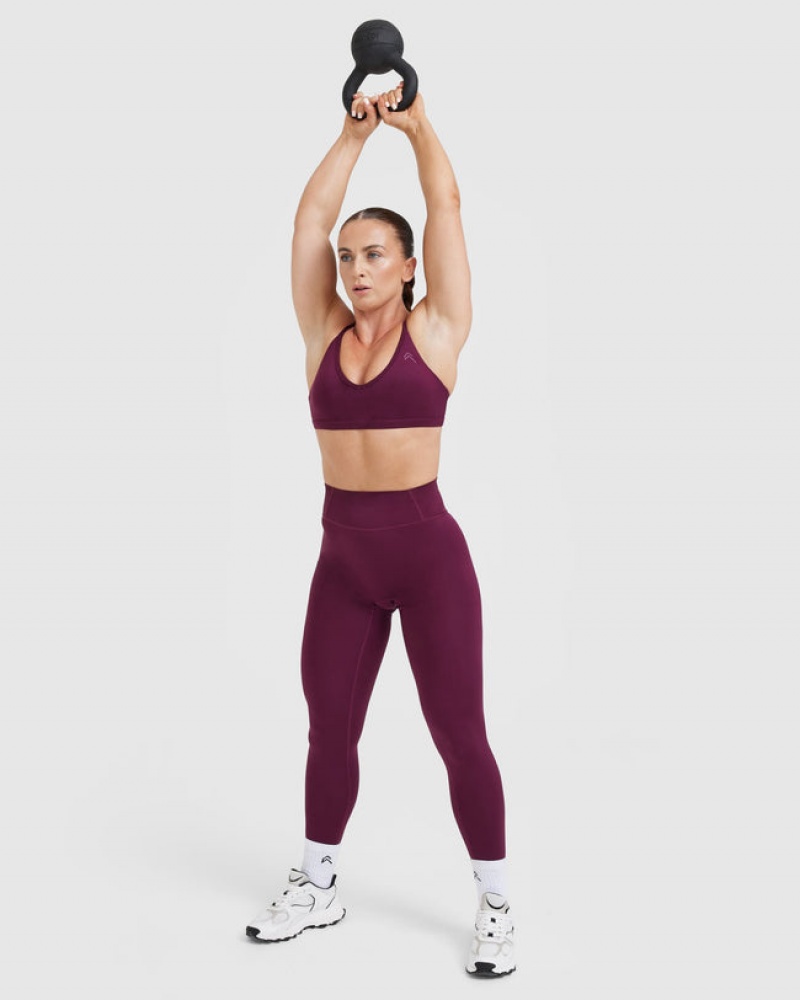 Burgundy Oner Active Timeless Strappy Bralette Sports Bras | 65129JXWM