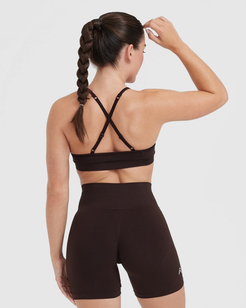 Dark Grey Oner Active Effortless Strappy Bralette Sports Bras | 53206KHDQ