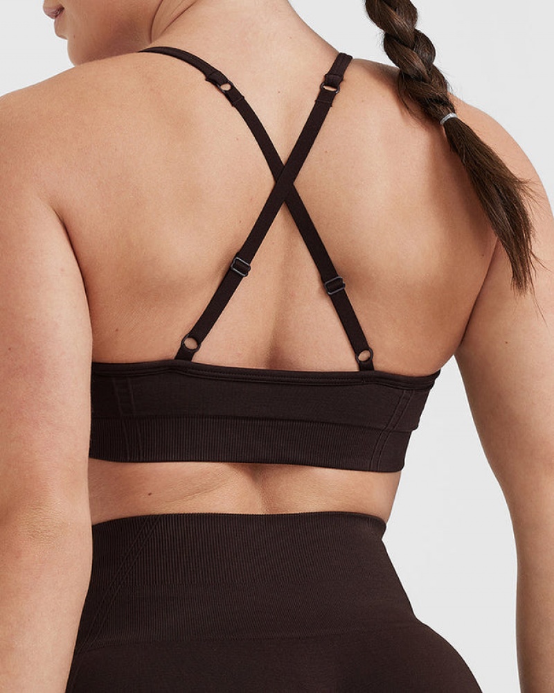 Dark Grey Oner Active Effortless Strappy Bralette Sports Bras | 53206KHDQ