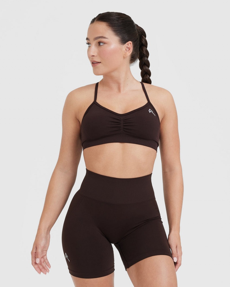 Dark Grey Oner Active Effortless Strappy Bralette Sports Bras | 53206KHDQ