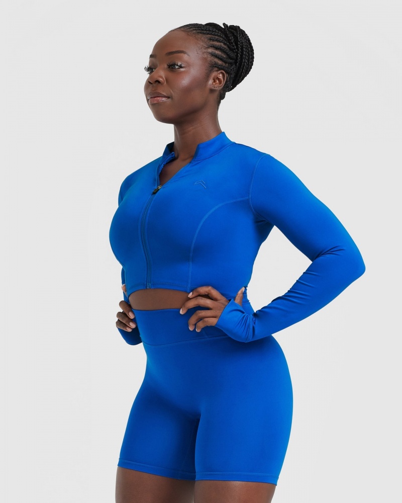 Deep Blue Oner Active Timeless Crop Sweatshirts | 39250SVZJ